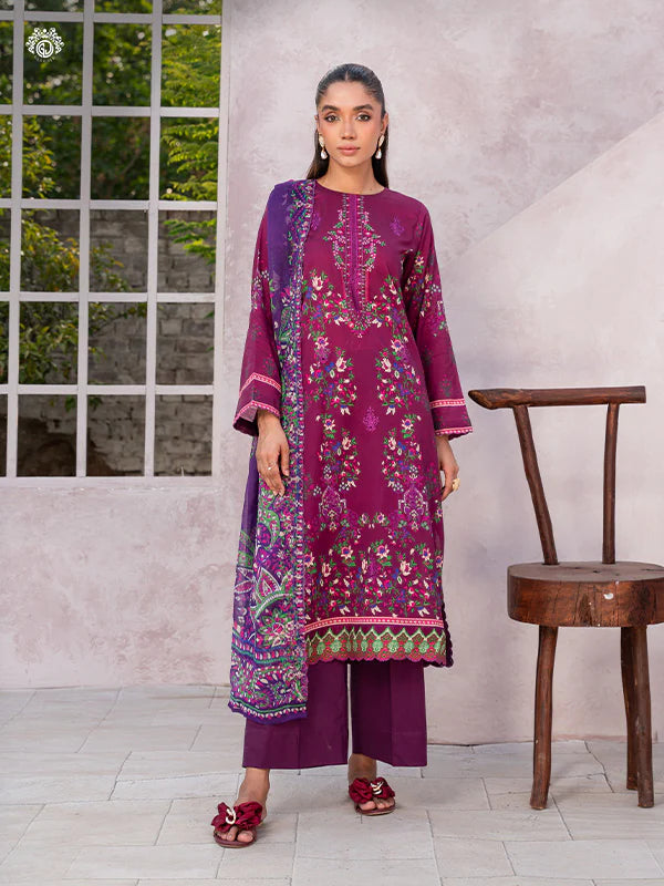 Mahlij By Gulljee Printed Embroidered Lawn Collection - D06