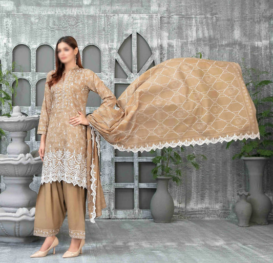 Sameeha Emb Paste Print Cutwork Dupatta By Tawakkal Fab D-1921