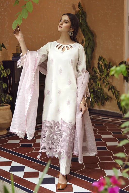 MEENA KUMARI LUXURY CHIKANKARI  LAWN EID COLLECTIONM BY  || AABYAAN|| MEHRUNISSA (AB-06)