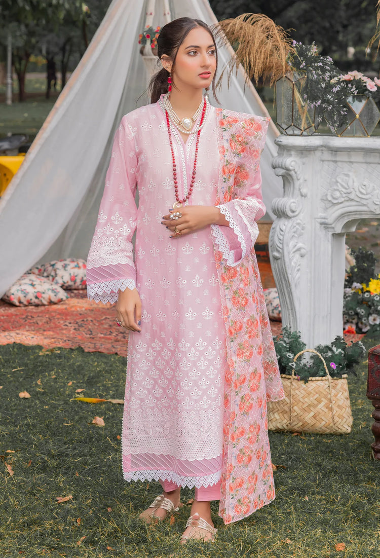 ADAN LIBAS CHIKANKARI UN-STITCHED LAWN - 08