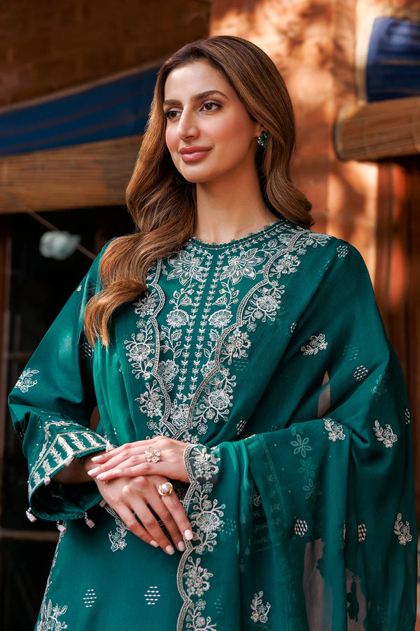 KAAVISH FESTIVE LAWN BY FARASHA| TEAL GARLAND