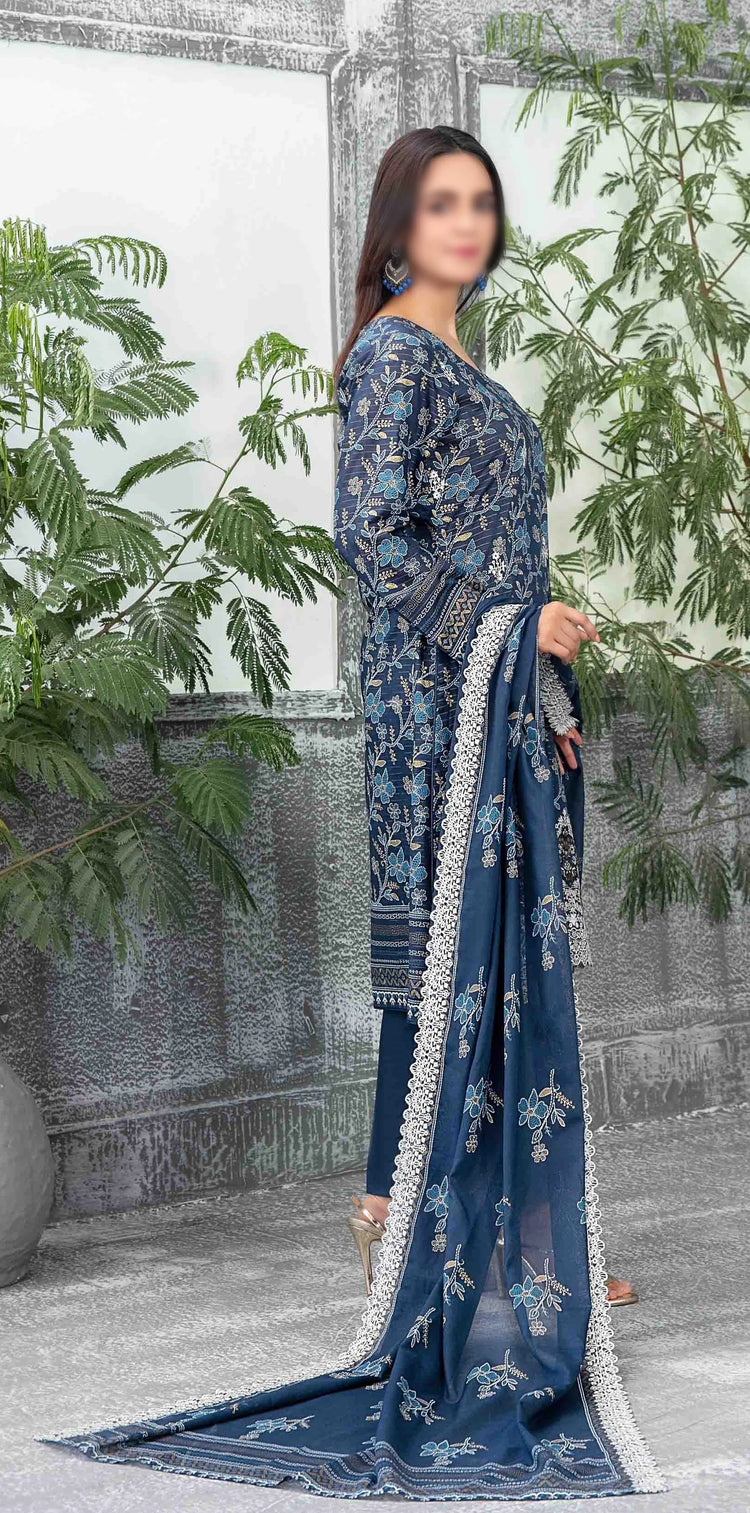 Sameeha Emb Paste Print Cutwork Dupatta By Tawakkal Fab D-1922