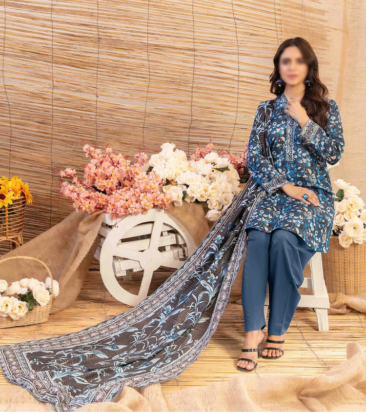 Mylah Lawn Slub Digital Print Un Stitched By Tawakkal Fab D-2028