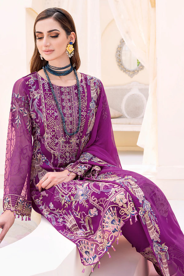 RAMSHA CHIFFON EMBROIDERED UN-STITCHED D-2307