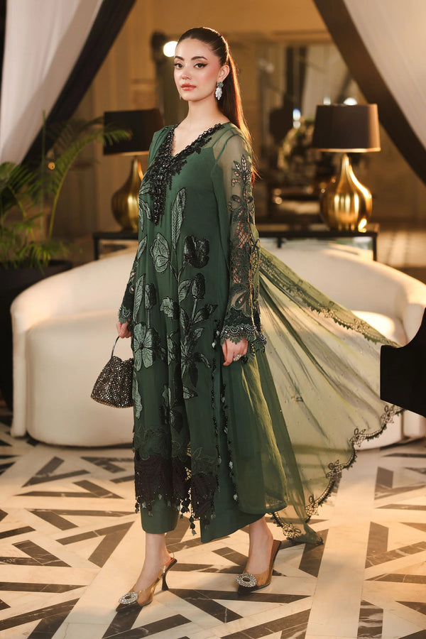 MARIA B CHIFFON WEDDING-26-207-PINE GREEN