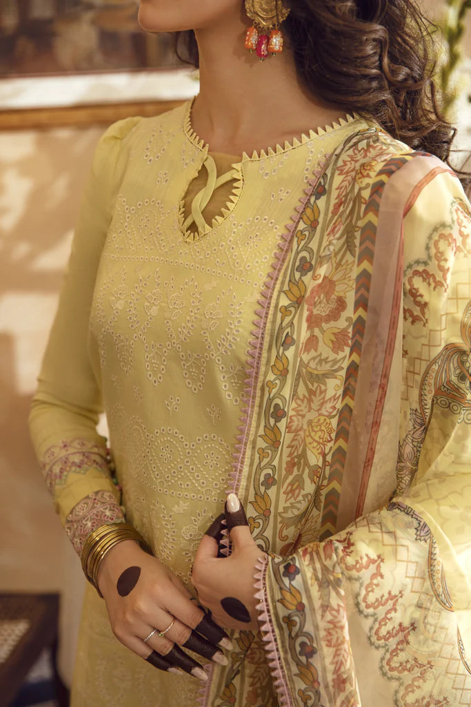 MEENA KUMARI LUXURY CHIKANKARI  LAWN EID COLLECTIONM BY  || AABYAAN|| ZEENAT (AB-07)