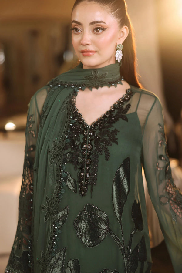 MARIA B CHIFFON WEDDING-26-207-PINE GREEN