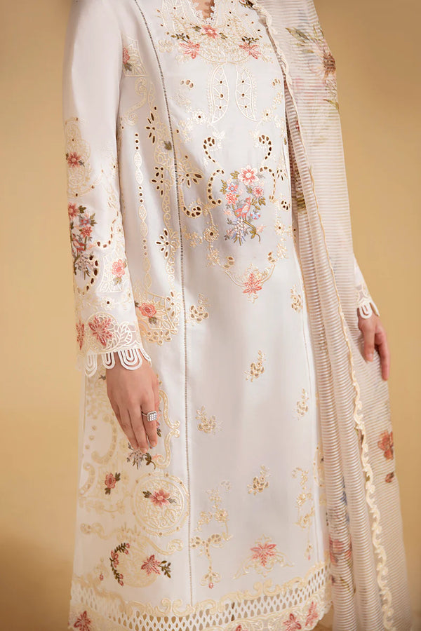 QLINEKARI BY QALAMKAR UN-STICHED 3PC|SQ-01 SARV