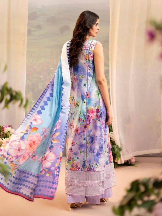 CHIKANKARI 3-Piece Unstitched Digital Printed Lawn Suit