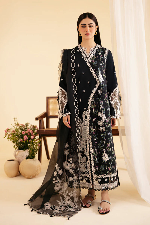 QLINEKARI BY QALAMKAR UN-STICHED 3PC|SQ-03 MARWA