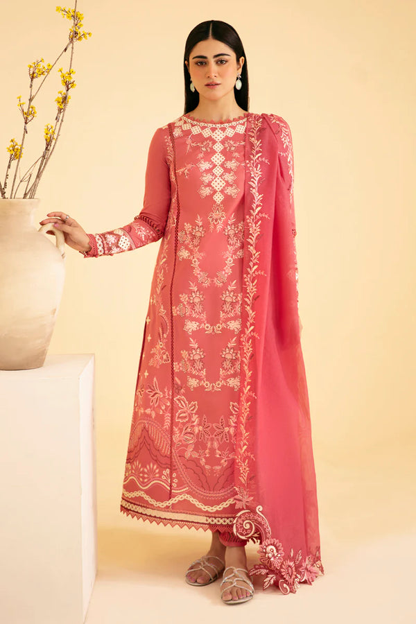 QLINEKARI BY QALAMKAR UN-STICHED 3PC|SQ-09 SENA