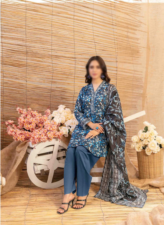 Mylah Lawn Slub Digital Print Un Stitched By Tawakkal Fab D-2028