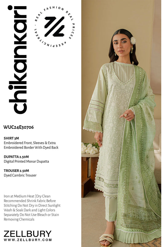 ZELLBURY CHIKANKARI UN-STITCHED LAWN EMBROIDERED [Z-0706 ]