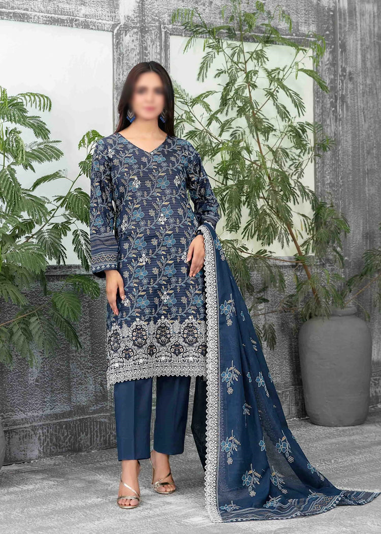 Sameeha Emb Paste Print Cutwork Dupatta By Tawakkal Fab D-1922