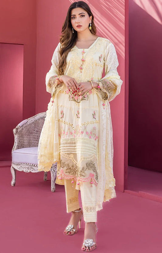 RUNGKARI EMBROIDERED LAWN UN-STITCHED 3PC BY MAHIYMAAN - A07