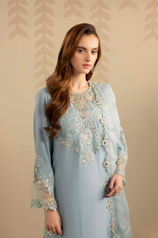 ZARDOZI SILK- ICE BLUE