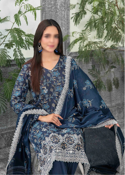 Sameeha Emb Paste Print Cutwork Dupatta By Tawakkal Fab D-1922