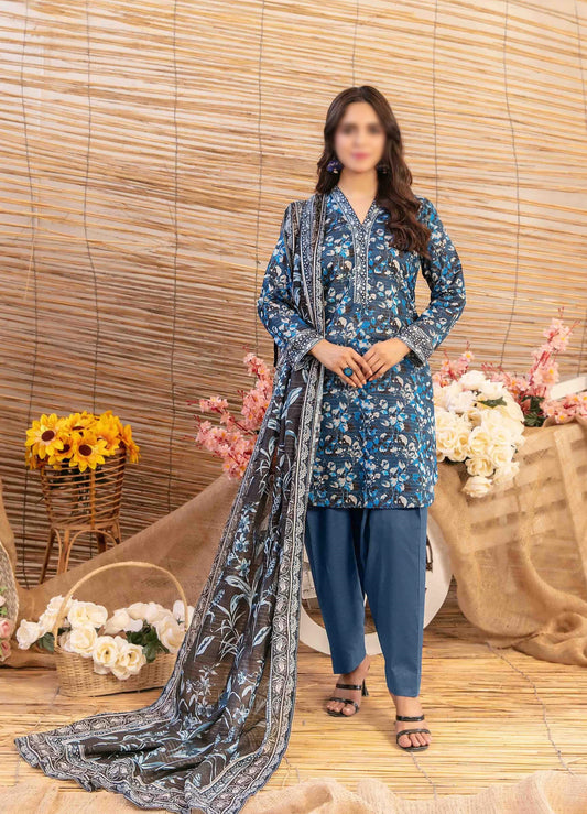 Mylah Lawn Slub Digital Print Un Stitched By Tawakkal Fab D-2028