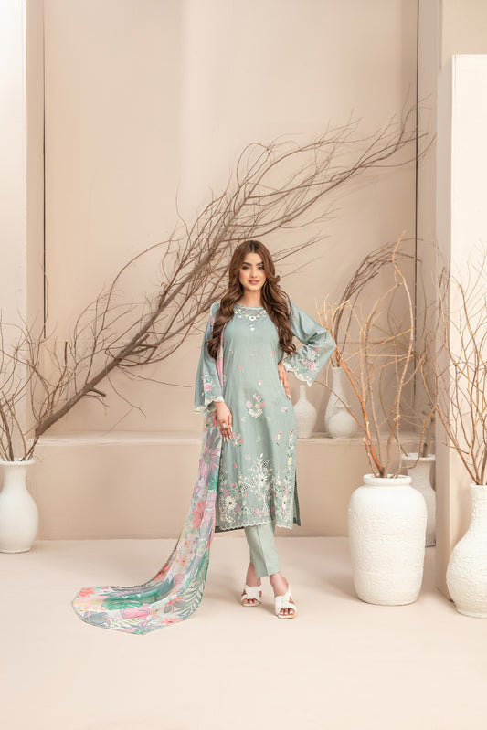 MAHLAA LAWN STITCHED  BY TAWAKKAL D-2787