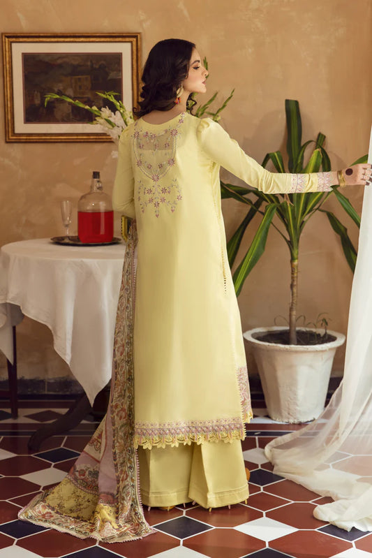 MEENA KUMARI LUXURY CHIKANKARI  LAWN EID COLLECTIONM BY  || AABYAAN|| ZEENAT (AB-07)