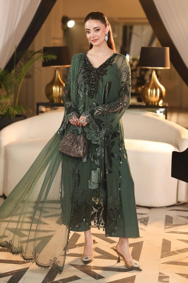 MARIA B CHIFFON WEDDING-26-207-PINE GREEN