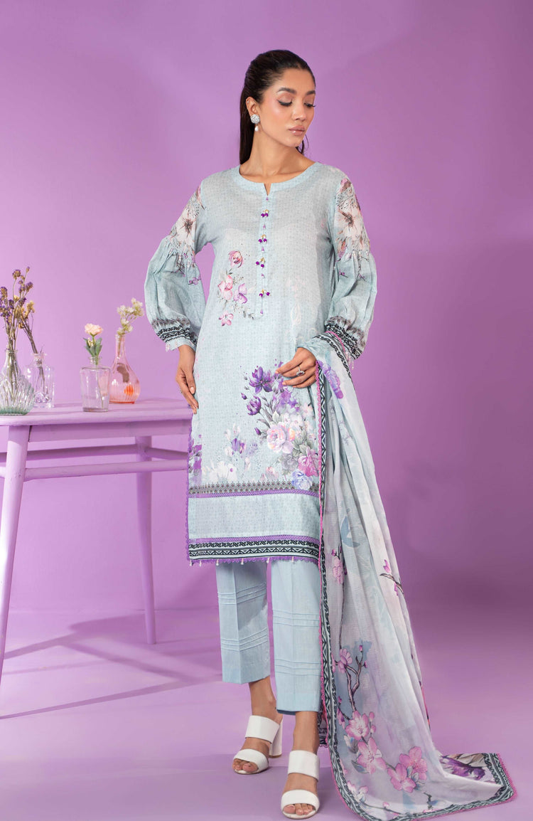 COLORS ALZOHAIB Bana Dupatta 3-Piece Unstitched Lawn-CDB-24-08)