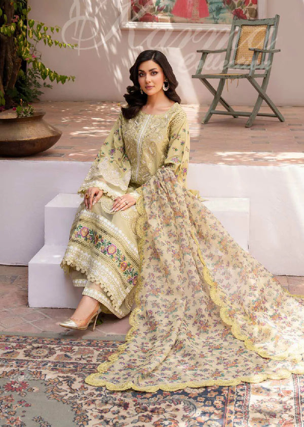 MAH - E ROOH BY KARMA STITCHED LAWN KC-1371 (TEA GREEN)