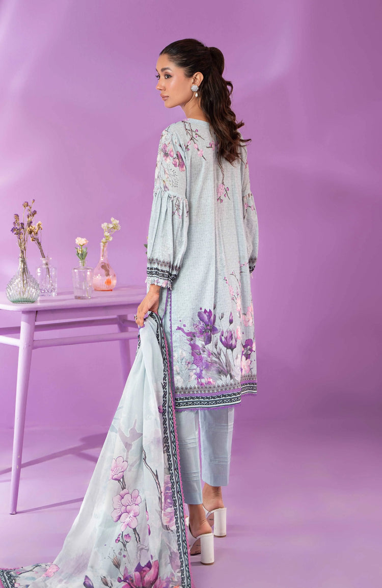 COLORS ALZOHAIB Bana Dupatta 3-Piece Unstitched Lawn-CDB-24-08)