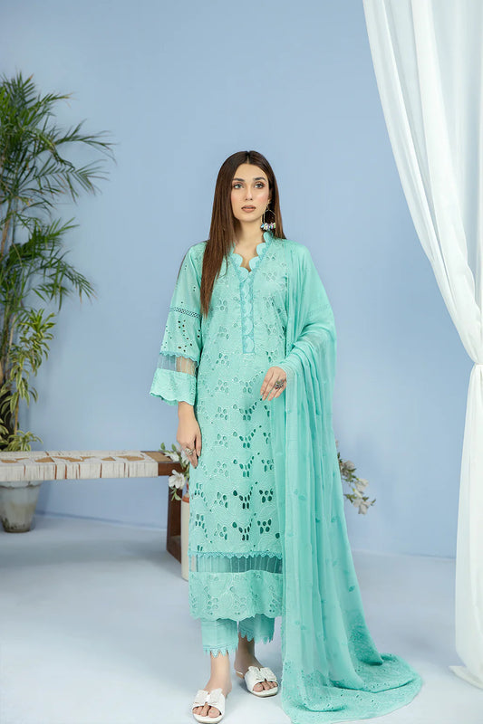 CELESTE UN-STITCHED CHIKANKARI LAWN EMBROIDERED BY JOHRA -Jh 736