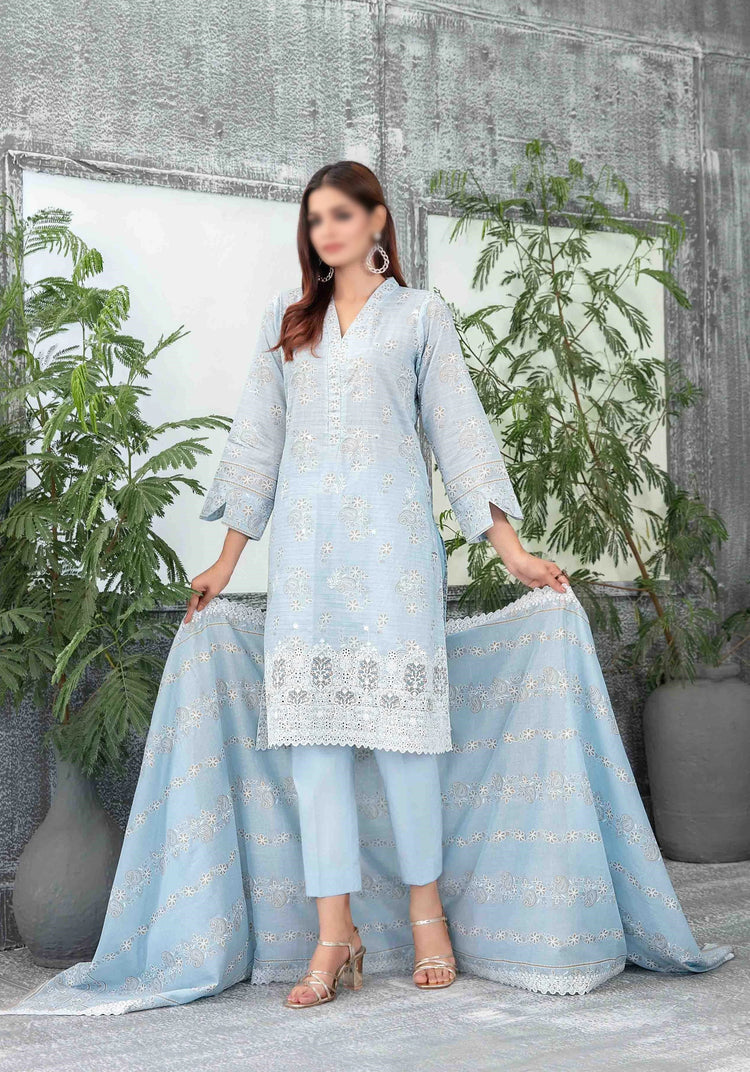 Sameeha Emb Paste Print Cutwork Dupatta By Tawakkal Fab D-1923