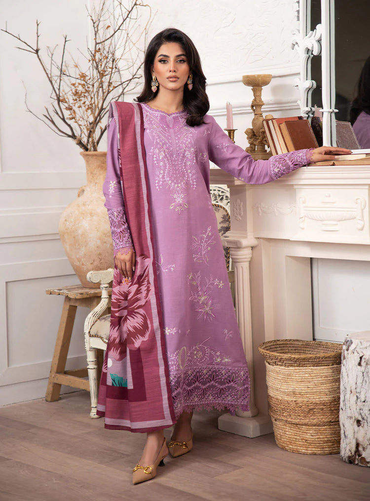 MERAKI BY ROHEENAZ FALL WINTER UN-STITCHED 3PC-MAUVE