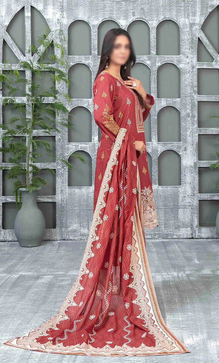 Sameeha Emb Paste Print Cutwork Dupatta By Tawakkal Fab D-1924