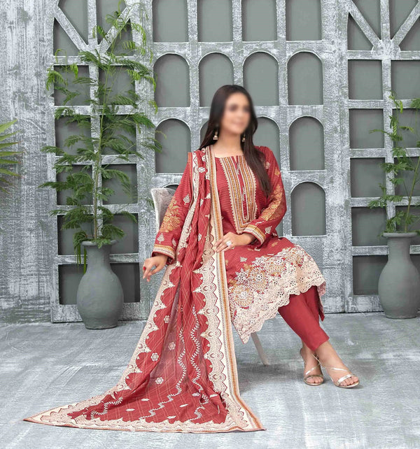 Sameeha Emb Paste Print Cutwork Dupatta By Tawakkal Fab D-1924