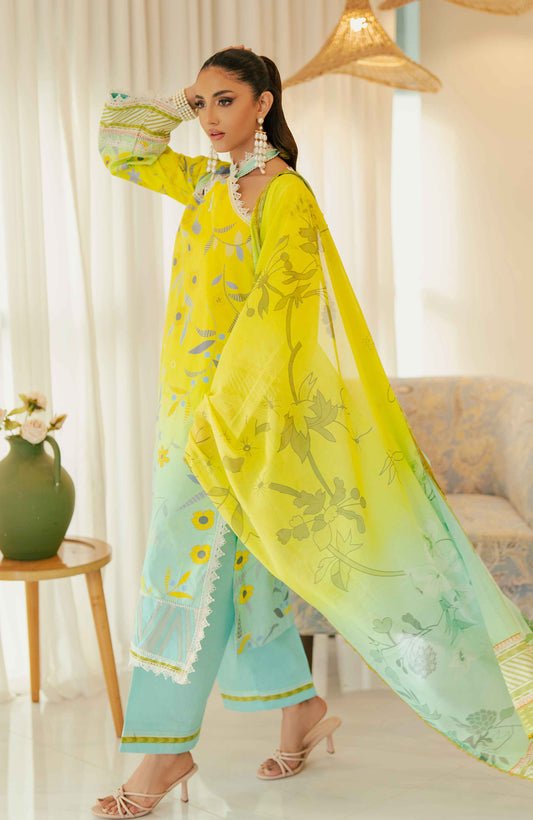 SUNSHINE BLOOM - COTTON SILK | UN-STITCHED-3PC | S-09