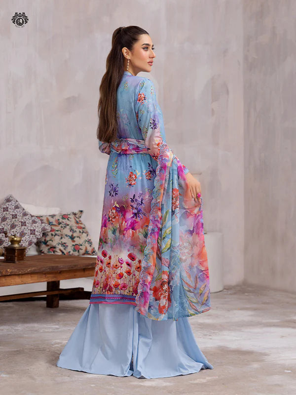 Pretty Petals By Gulljee Printed Embroidered Lawn Collection - D09