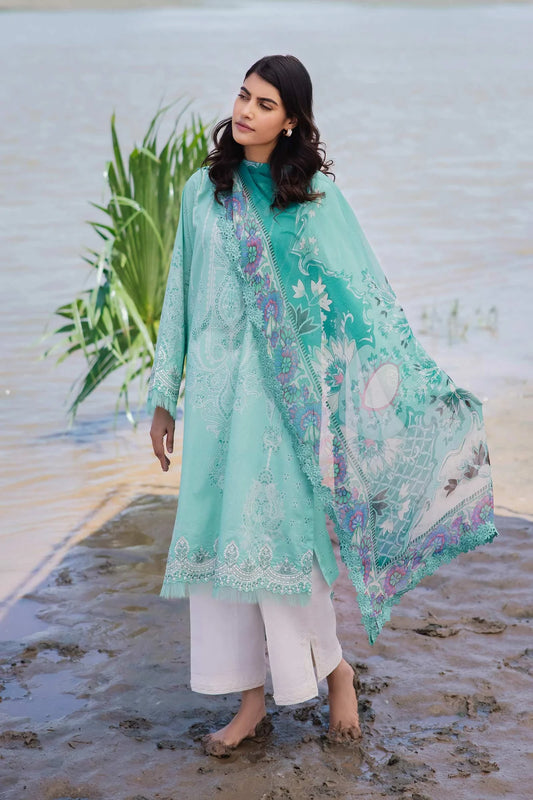 3 Piece Unstitched Embroidered Suit | 408-A