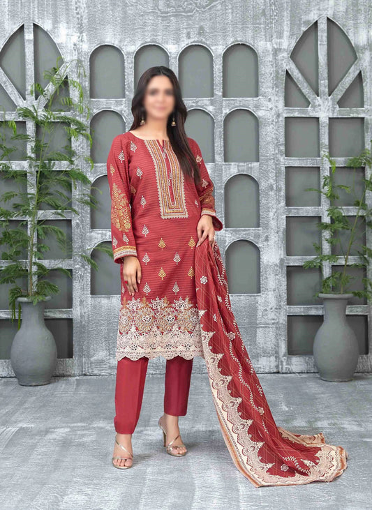 Sameeha Emb Paste Print Cutwork Dupatta By Tawakkal Fab D-1924