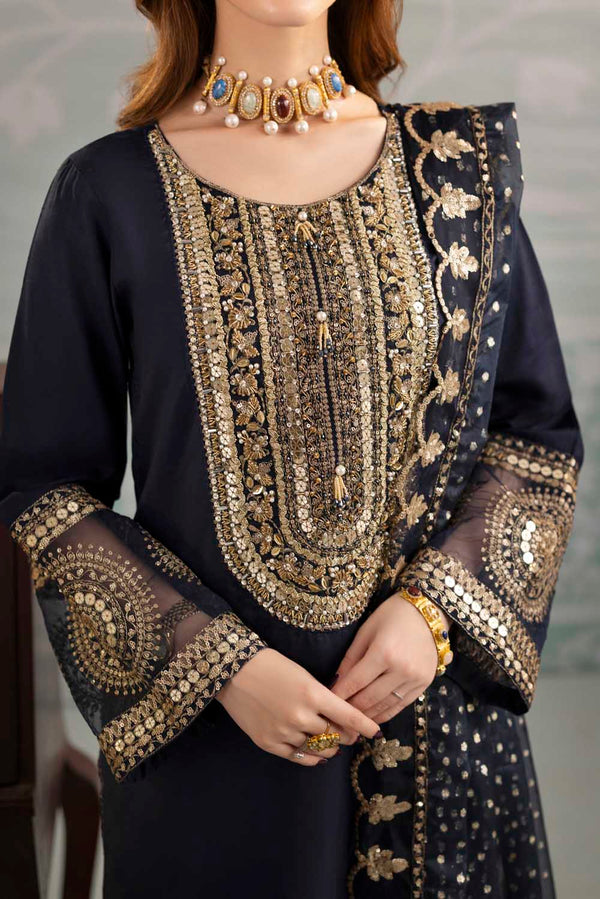 ZARDOZI SILK- NAVY BLUE