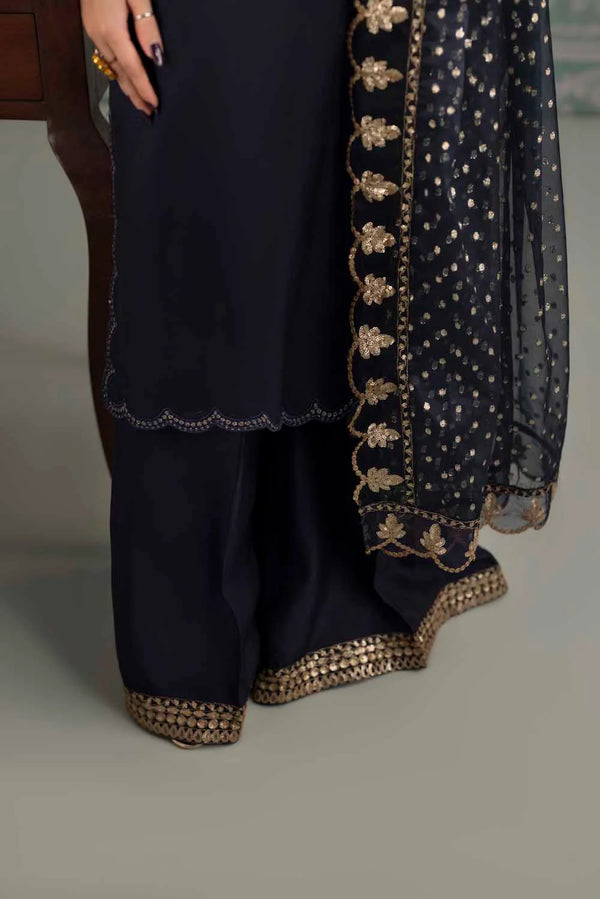 ZARDOZI SILK- NAVY BLUE