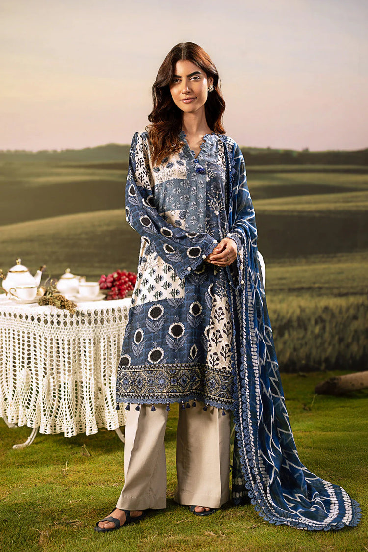 M/BASICS [3 Pc Unstitched Embroidered Arabic Lawn Suit | MB-PFUS25-02A