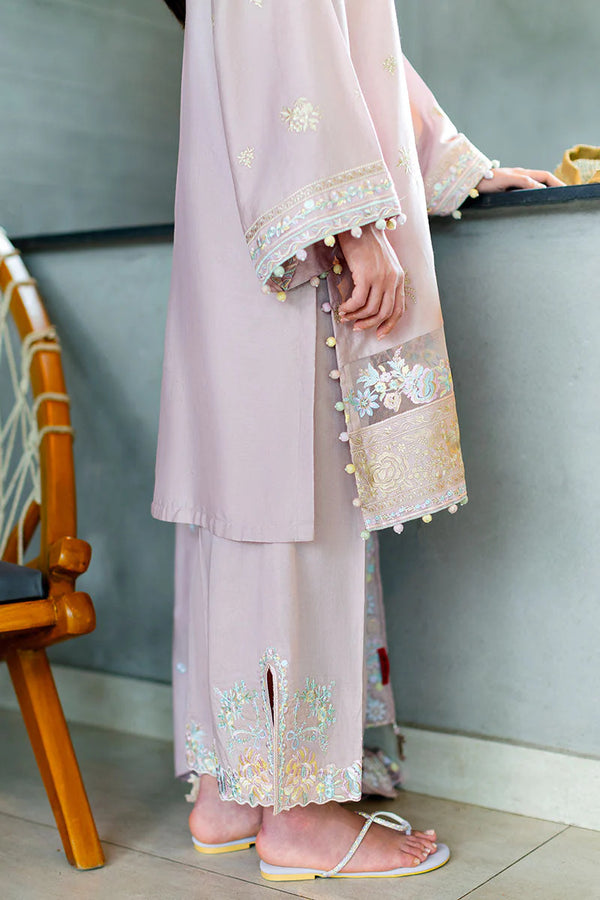 CROSS STITCH/BLOSSOM TINT-3PC SATIN EMBROIDERED SUIT