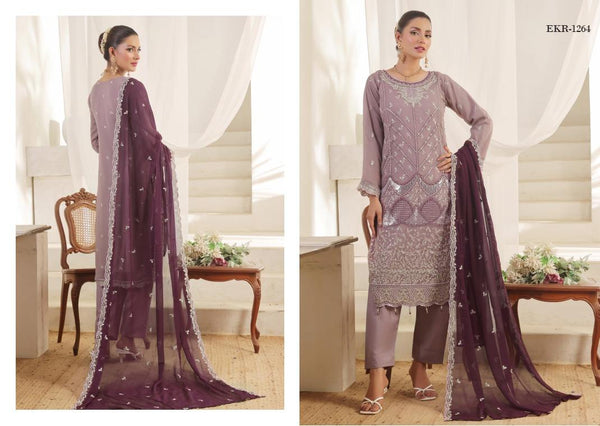 NAINA BY BIN HAMEED LUXURY CHIFFON SEMI-STITCHED | D-05