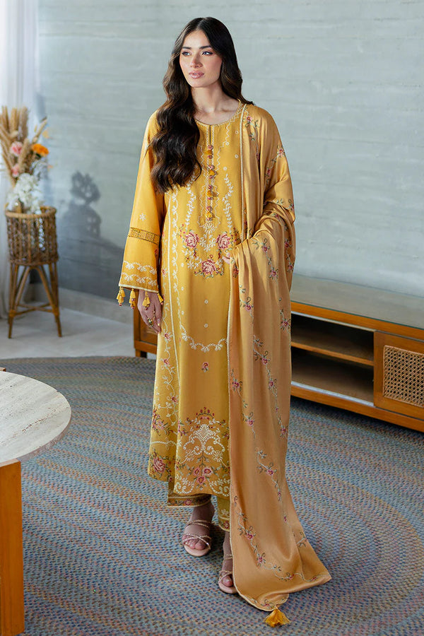 CROSS STITCH/ROSETTE BLISS-3PC SATIN EMBROIDERED SUIT