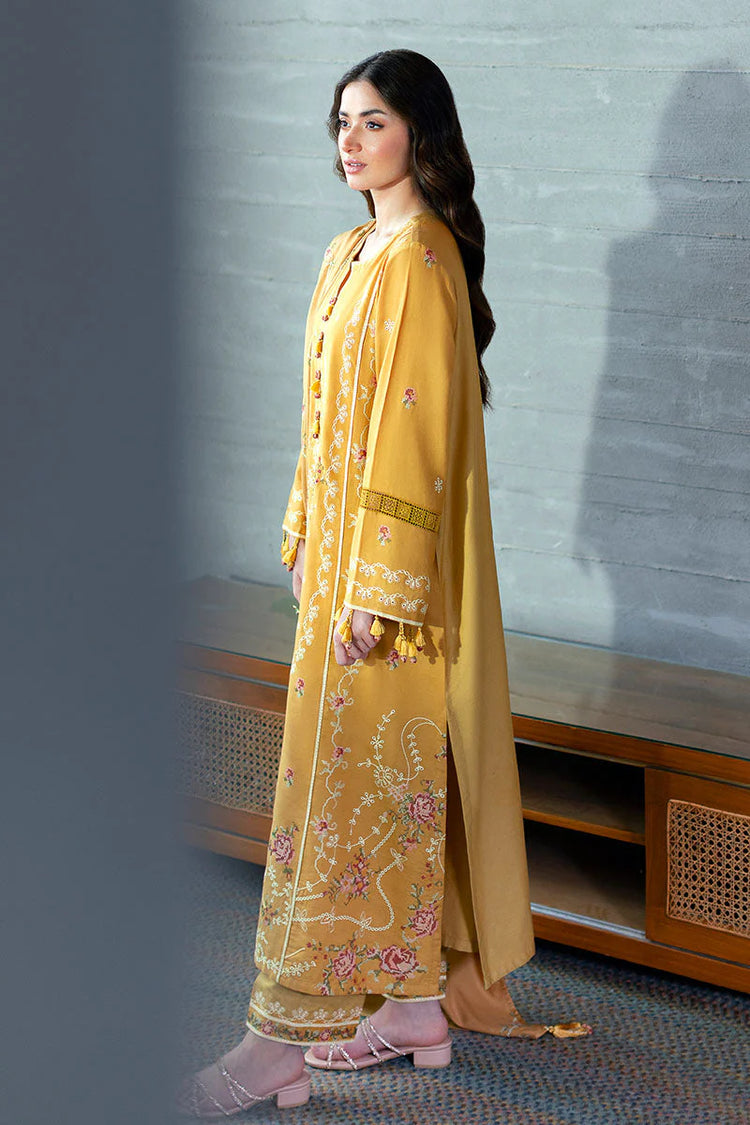 CROSS STITCH/ROSETTE BLISS-3PC SATIN EMBROIDERED SUIT