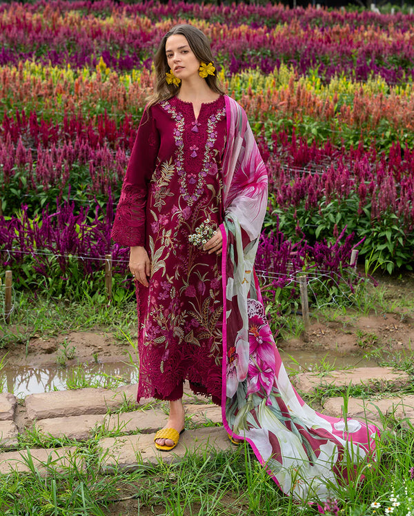 THE SECRET GARDEN BY MUSHQ UN-STITCHED 3PC | Aurora Petals