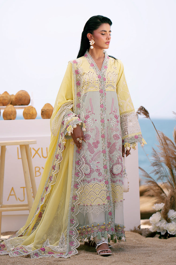 DASTAN LUXURY LAWN UN-STITCHED 3PC BY AJR | AZURE