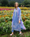 THE SECRET GARDEN BY MUSHQ UN-STITCHED 3PC | Azure Bloom