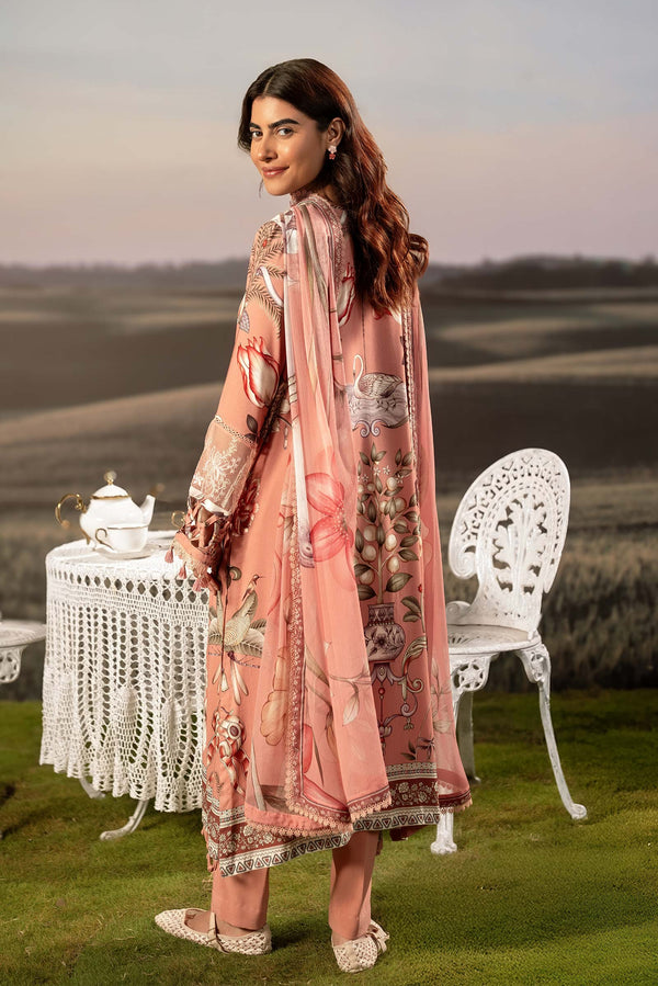 M/BASICS [3 Pc Unstitched Embroidered Arabic Lawn Suit | MB-PFUS25-04B