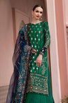 MARIA B- SATEEN FALL |UNSTITCHED 3PC|Emerald Green CST-711