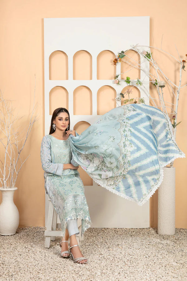 OLENA BY TAWAKKAL SEMI-STITCHED 3PC|D-3090
